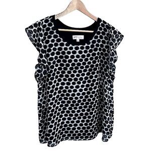 Philosophy Republic Clothing Black White Polka Dot Blouse | Size L